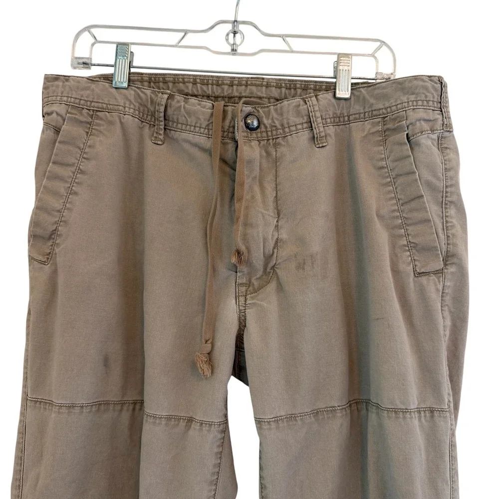 Polo Ralph Lauren Khaki Straight Fit Jogger Pants Drawstring Tan Fits 34/31 READ